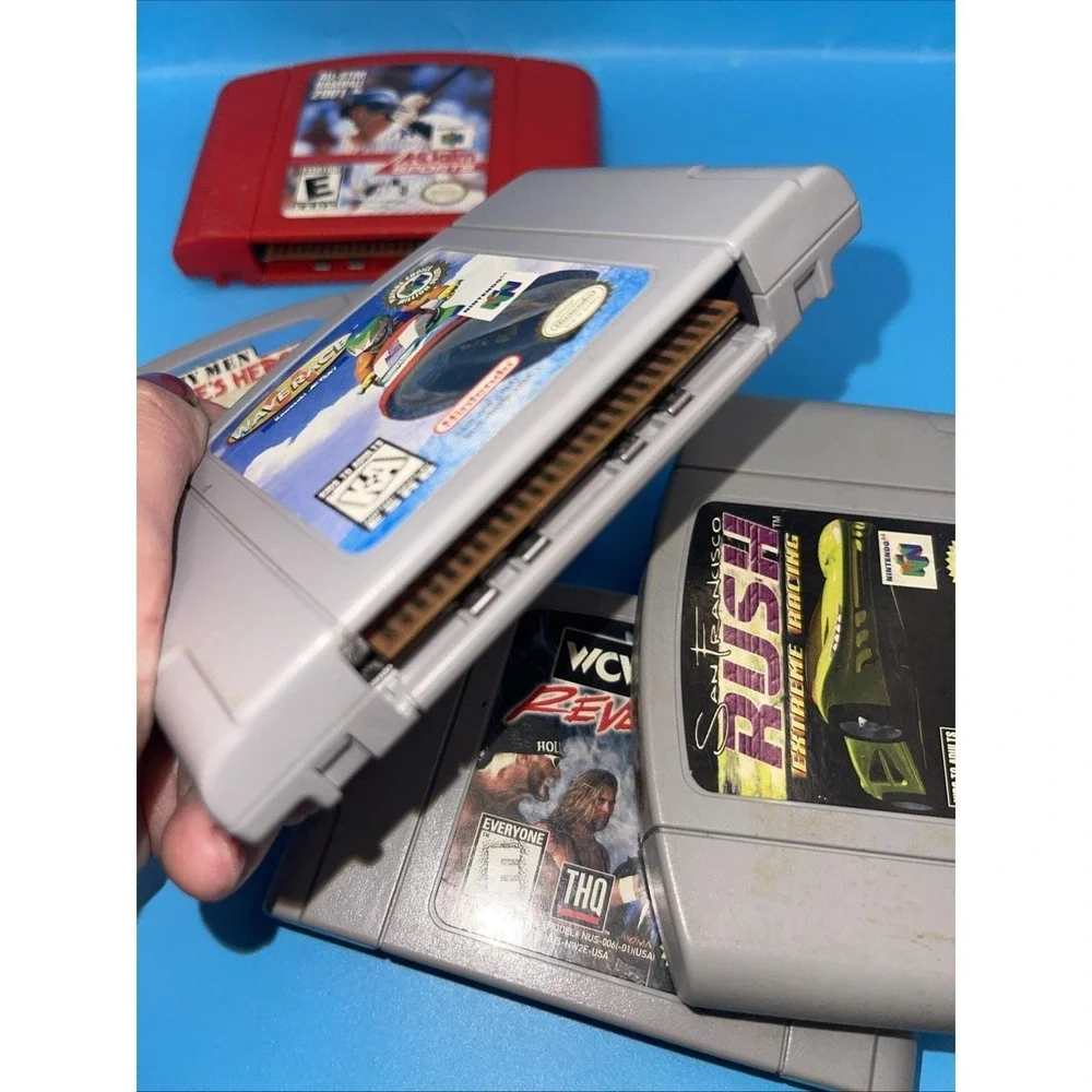 Nintendo 64 Game Lot Of 5 Rush Baseball Sarges Hero WCW Revenge Wave Race
